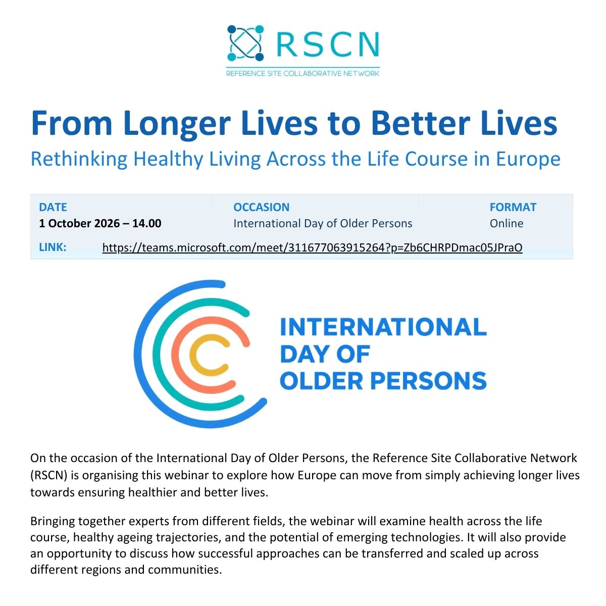 From Longer Lives to Better Lives: Rethinking Healthy Living Across the Life Course in Europe