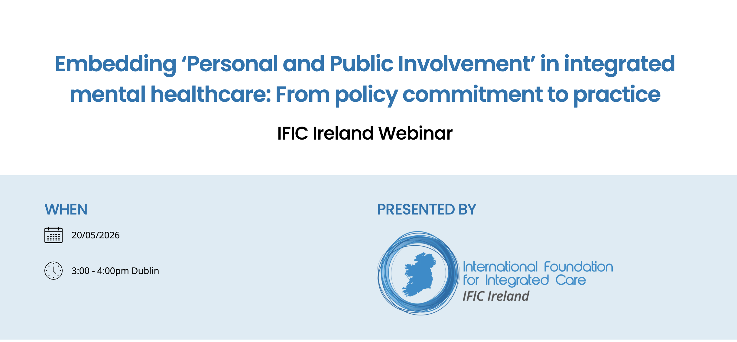 Embedding ‘Personal and Public Involvement’ in integrated mental healthcare: From policy commitment to practice