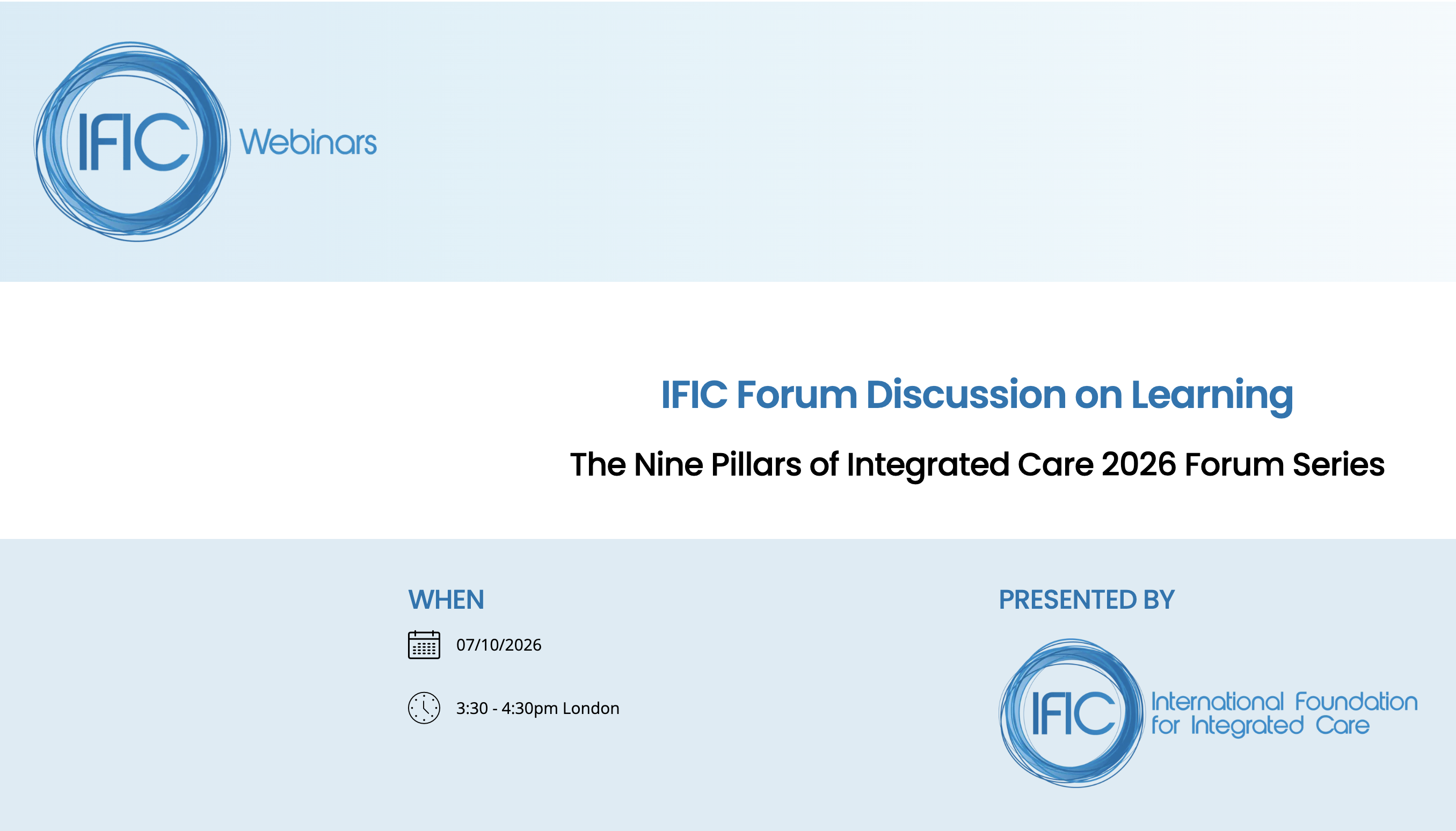 IFIC Forum Discussion on Learning