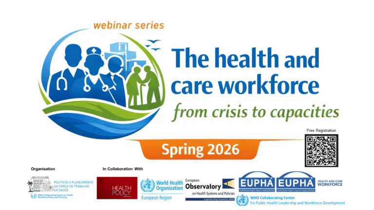 Webinar Series. 15:00-16:00  Transforming health systems through health and care workers to build new capacities