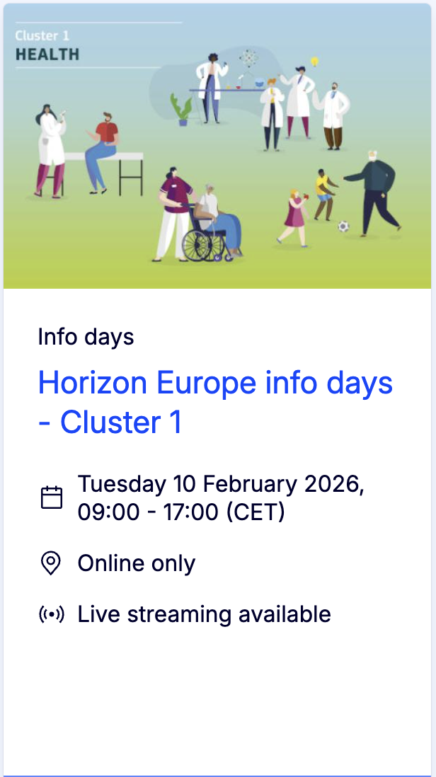Horizon Europe Info Days - Cluster 1 Health 