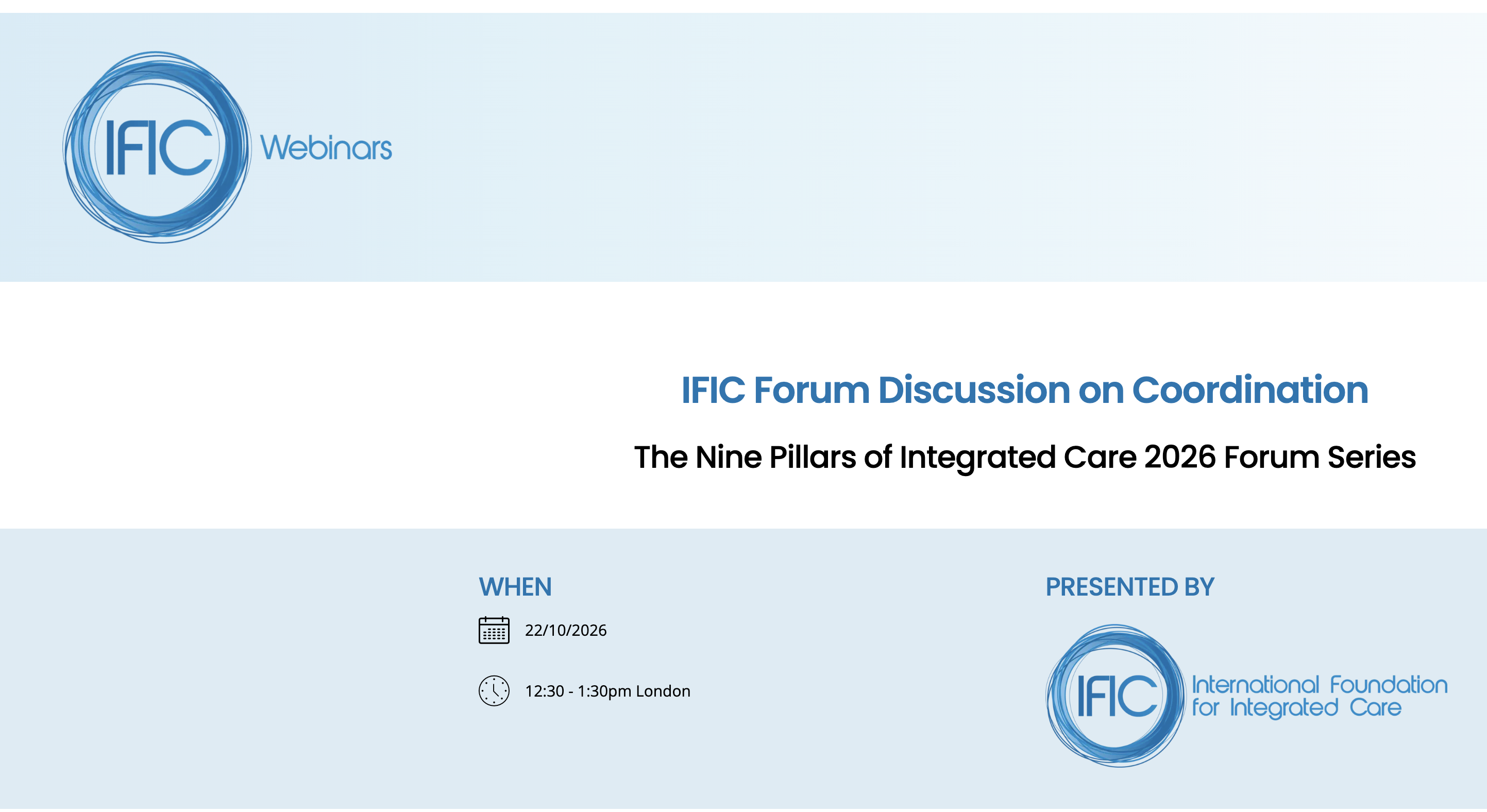 The Nine Pillars of Integrated Care 2026 Forum Series