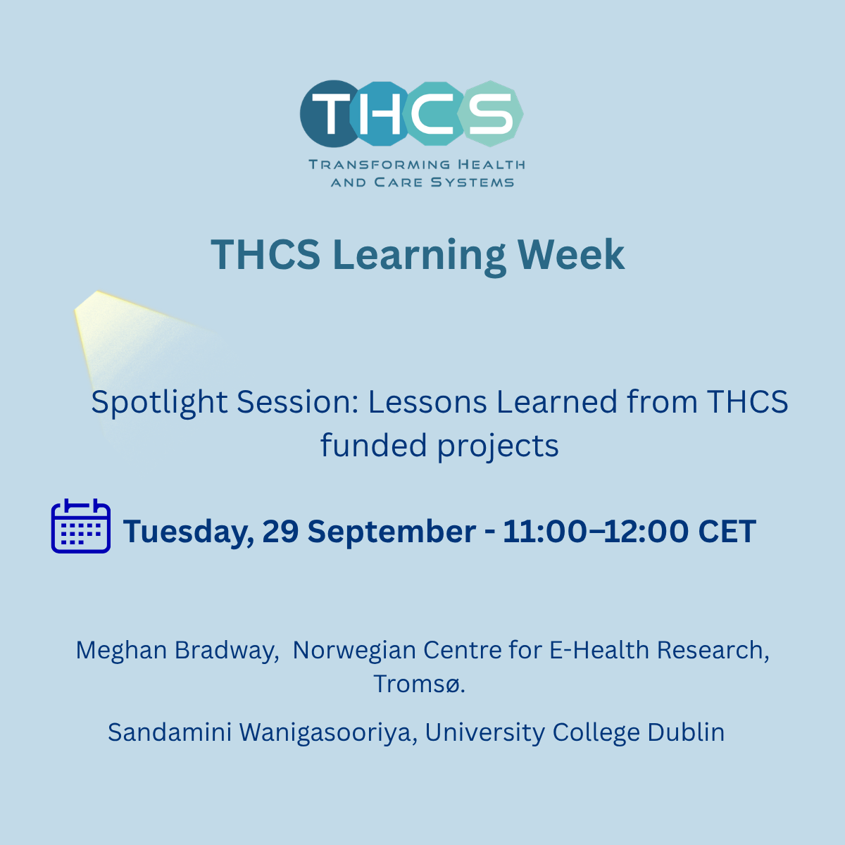 THCS Learning Week - Spotlight Session: Real-world Transformation – Successes, Pitfalls and Lessons Learned from THCS funded projects